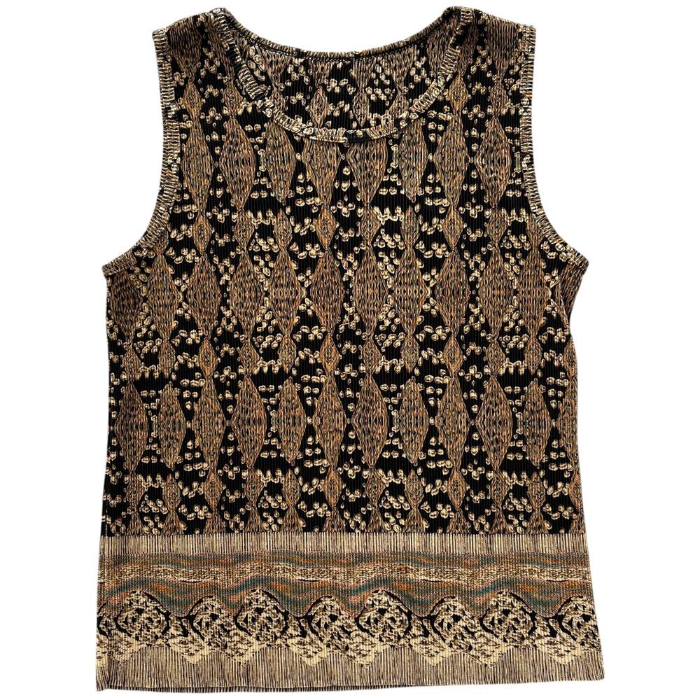 Unbranded jacquard tapestry knit tank top boho sleeveless M